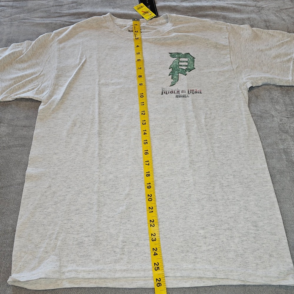 PRIMITIVE x Attack On Titan Reiner Dirty Tee Boys XL Heather Gray NWT - Picture 7 of 12